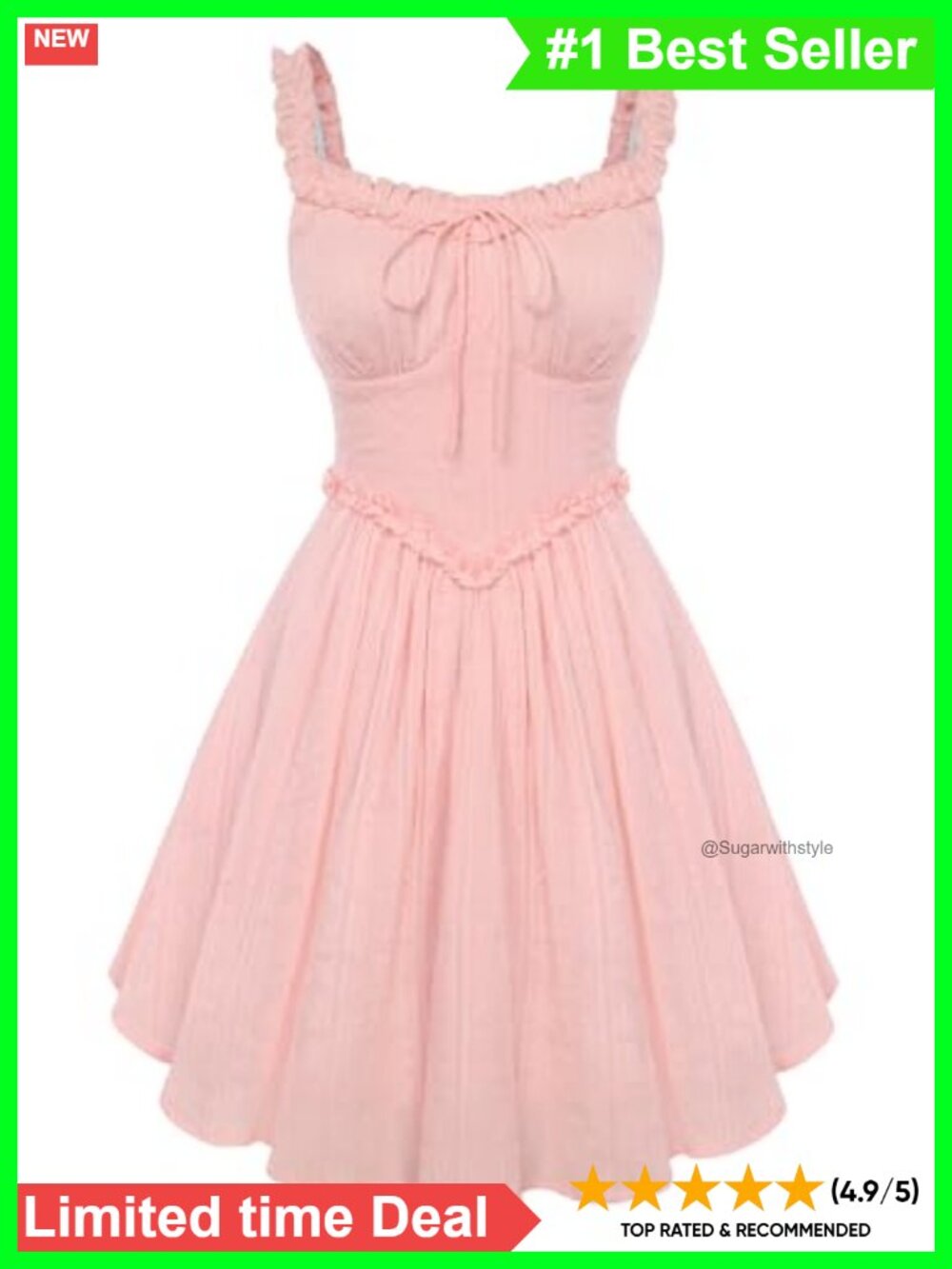 Cotton Corset Mini Dress Adjustable Straps Smocked Back Summer